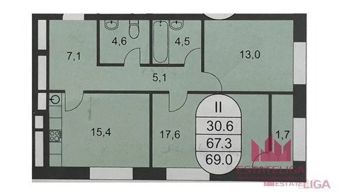 Москва, 2-х комнатная квартира, улица Архитектора Щусева д.2к2, 32000000 руб.