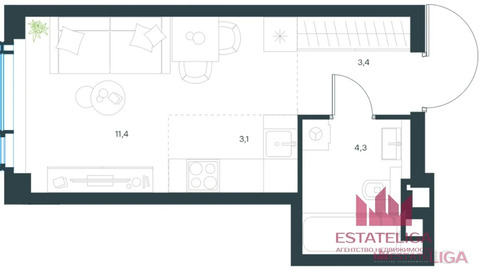 Москва, 1-но комнатная квартира, ул. Озерная д.1к1, 14600000 руб.