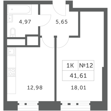 Раздоры, 1-но комнатная квартира, КП Береста д., 3486918 руб.