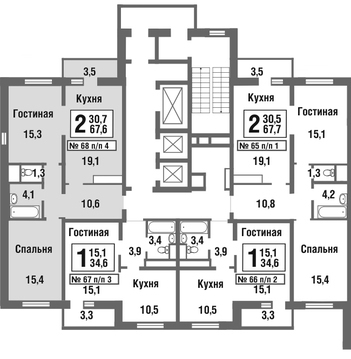 Балашиха, 2-х комнатная квартира, микрорайон Павлино д., 4603627 руб.
