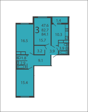 Москва, 3-х комнатная квартира, ул. Производственная д.6 корп.6, 8044308 руб.