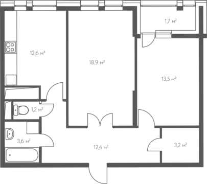 Москва, 2-х комнатная квартира, 1-Й Нагатинский проезд д.14, 13684374 руб.
