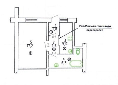 Дубна, 1-но комнатная квартира, ул. Университетская д.20, 1850000 руб.