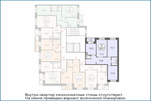 Поварово, 3-х комнатная квартира, 1-й мкр. д.к2, 3608904 руб.