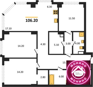 Москва, 3-х комнатная квартира, Большая Тульская ул. д.д. вд. 10, 57974580 руб.