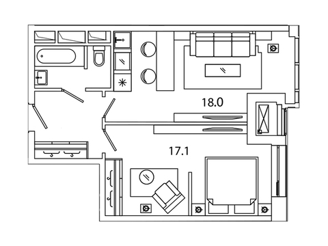 Москва, 1-но комнатная квартира, Рязанский пр-кт. д.2, 8134977 руб.