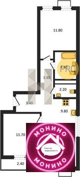 Николо-Хованское, 2-х комнатная квартира, Николо-Хованское дер. д.д. 11.2, 16761516 руб.