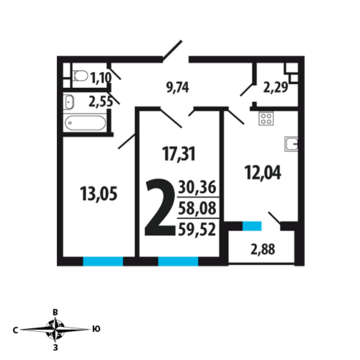 Москва, 2-х комнатная квартира, Нововатутинский пр. д., 5386560 руб.