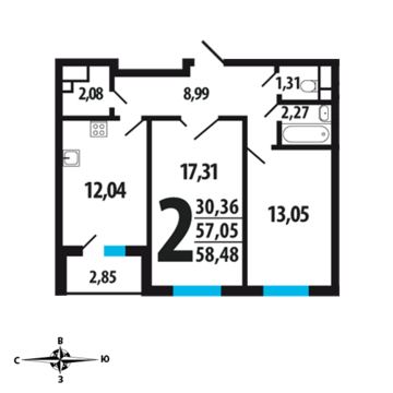 Москва, 2-х комнатная квартира, Нововатутинский пр. д., 5409400 руб.