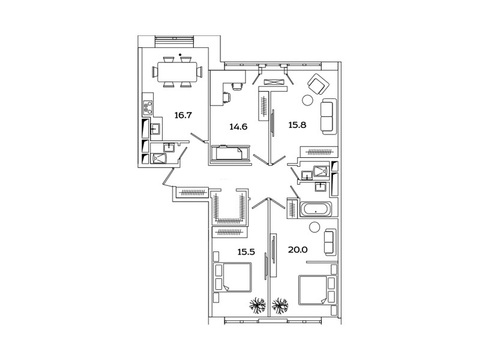 Москва, 4-х комнатная квартира, Рязанский пр-кт. д.2, 16559400 руб.