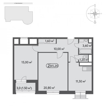Москва, 2-х комнатная квартира, ул. Софьи Ковалевской д.20, 11720000 руб.