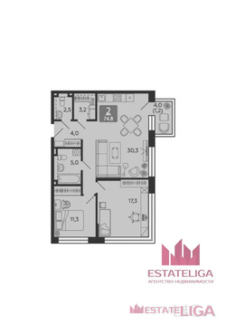 Москва, 2-х комнатная квартира, набережная Марка Шагала д.11к2, 35000000 руб.
