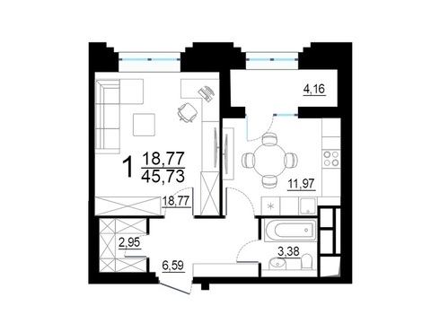 Москва, 1-но комнатная квартира, ул. Берзарина д.28с4, 8995091 руб.