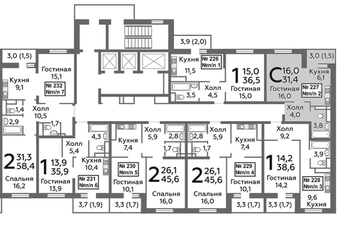 Балашиха, 1-но комнатная квартира, микрорайон Павлино д., 2661150 руб.