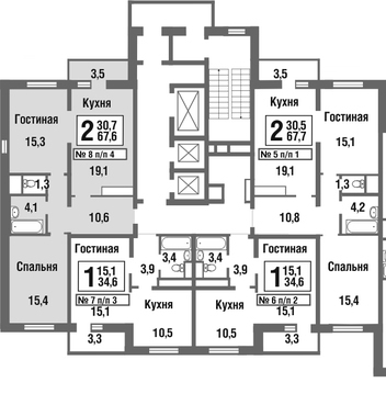 Балашиха, 2-х комнатная квартира, микрорайон Павлино д., 4603627 руб.