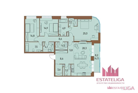 Москва, 3-х комнатная квартира, ул. Нижние Мневники д.16к2, 95000000 руб.