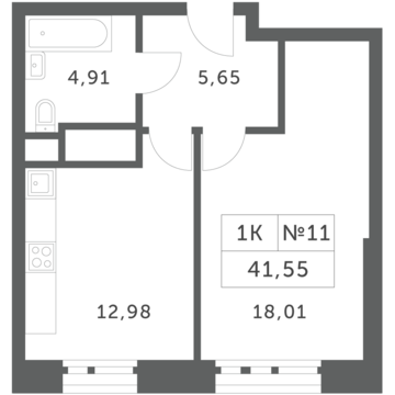 Раздоры, 1-но комнатная квартира, КП Береста д., 3648090 руб.
