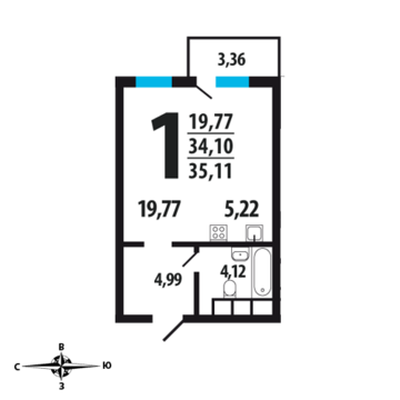 Москва, 1-но комнатная квартира, Нововатутинский пр. д., 3405670 руб.