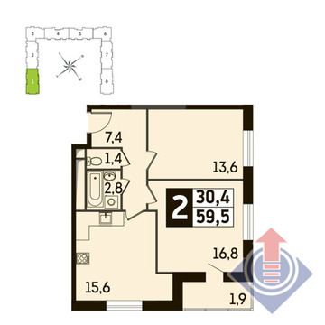 Путилково, 2-х комнатная квартира,  д., 6014855 руб.