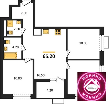 Николо-Хованское, 3-х комнатная квартира, Николо-Хованское дер. д.д. 7, 19048832 руб.