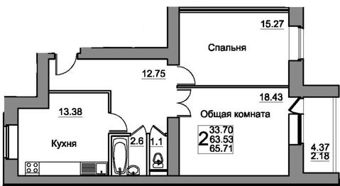 Домодедово, 2-х комнатная квартира, Жуковского д.20, 4828000 руб.