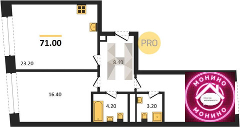 Москва, 2-х комнатная квартира, ул. Маршала Бирюзова д., 31972399 руб.