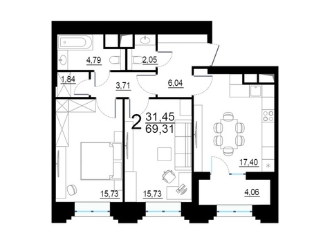 Москва, 2-х комнатная квартира, ул. Берзарина д.28с4, 14257067 руб.