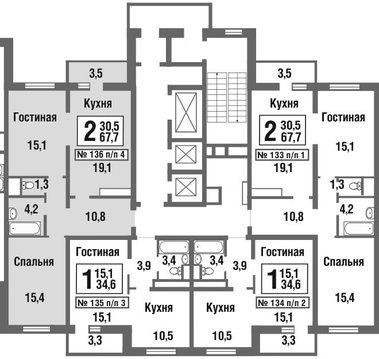 Балашиха, 2-х комнатная квартира, микрорайон Павлино д., 4610437 руб.