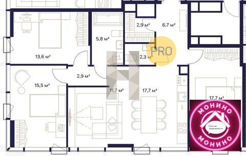 Москва, 3-х комнатная квартира, ул. Сельскохозяйственная д.д. 26/2/2, 117232000 руб.