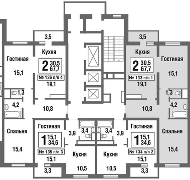 Балашиха, 2-х комнатная квартира, микрорайон Павлино д., 4610437 руб.