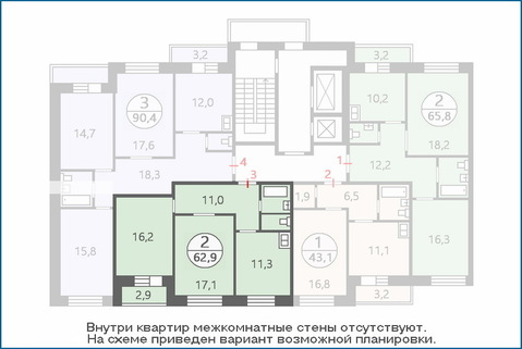 Поварово, 2-х комнатная квартира, ул. Школьная д.к2, 2749916 руб.