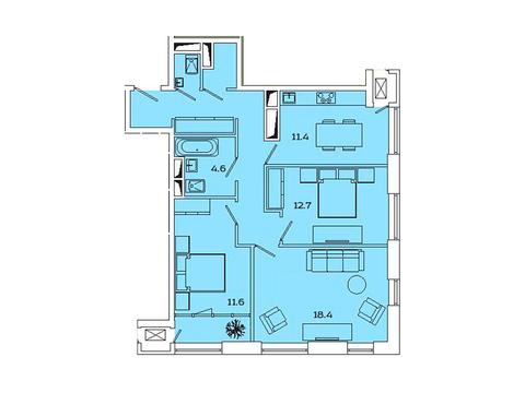 Москва, 3-х комнатная квартира, Рязанский пр-кт. д.2, 13372577 руб.