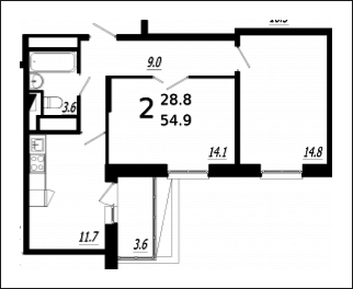 Мытищи, 2-х комнатная квартира, ул. Колпакова д.44 корп.33, 5025702 руб.