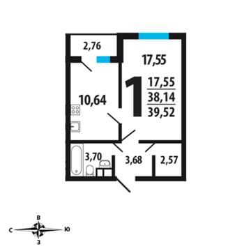 Москва, 1-но комнатная квартира, Нововатутинский пр. д., 3596320 руб.