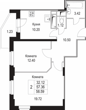 Щелково, 2-х комнатная квартира, Потапово-3 д.18, 3603285 руб.