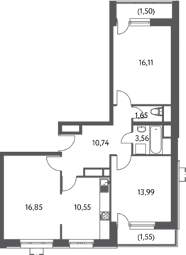 Москва, 3-х комнатная квартира, ул. Федора Полетаева д.15А, 14688000 руб.