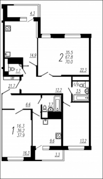 Мытищи, 2-х комнатная квартира, ул. Колпакова д.44 корп.34, 6008750 руб.