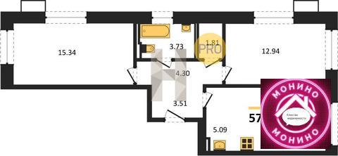 Москва, 2-х комнатная квартира, 25-26 км МКАД ул. д., 17750000 руб.
