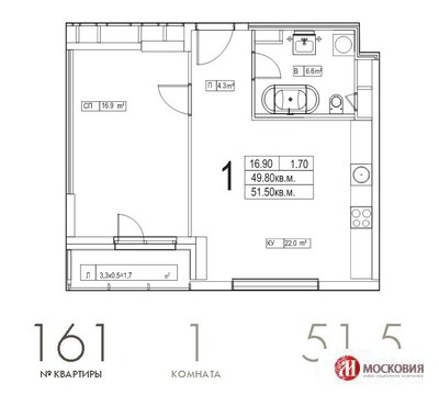 Москва, 1-но комнатная квартира, Дмитровское ш. д.13 к2, 12600000 руб.