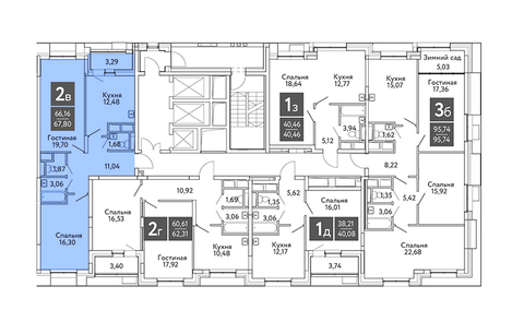 Москва, 2-х комнатная квартира, ул. Озерная д.вл. 35, стр. 1, 13899000 руб.