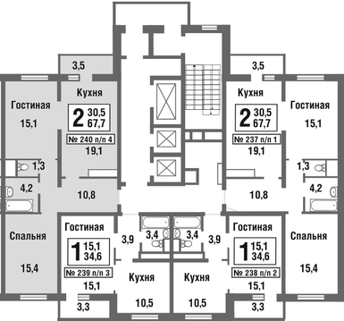 Балашиха, 2-х комнатная квартира, микрорайон Павлино д., 4610437 руб.