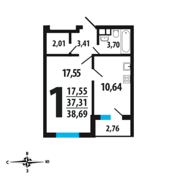 Москва, 1-но комнатная квартира, Нововатутинский пр. д., 3636860 руб.