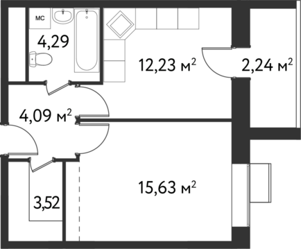 Москва, 1-но комнатная квартира, ул. Фабрициуса д.18 стр. 1, 9399600 руб.