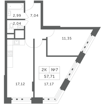 Раздоры, 2-х комнатная квартира, КП Береста д., 5384343 руб.