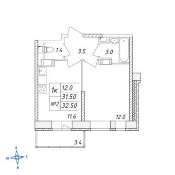 Люберцы, 1-но комнатная квартира, ул. Барыкина д., 3216200 руб.