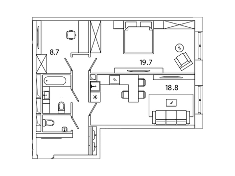 Москва, 2-х комнатная квартира, Рязанский пр-кт. д.2, 9813933 руб.