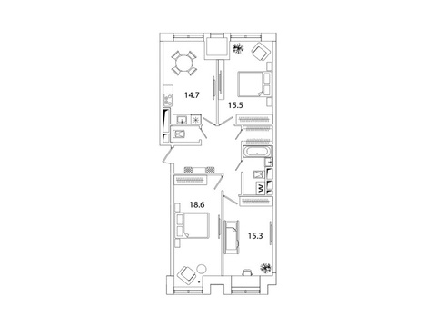 Москва, 3-х комнатная квартира, Рязанский пр-кт. д.2, 12558790 руб.