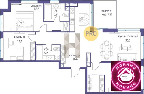 Москва, 3-х комнатная квартира, ул. Нижние Мневники д.д. 7, 81659568 руб.