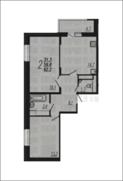 Мытищи, 2-х комнатная квартира, ул. Колпакова д.44 корп.34, 5306396 руб.
