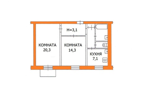 Москва, 2-х комнатная квартира, ул. Феодосийская д.3, 6400000 руб.